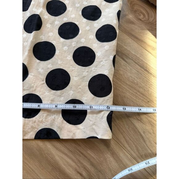 Zara High Waist Wide Leg Satin Polka Dot Cropped Pants Size M - Picture 8 of 12